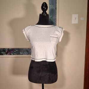 VTG Retro Cropped Polkadot Short Sleeve Top/T479